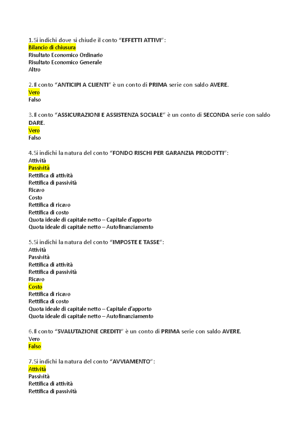 Esercizio Preliminare 2-Natura Dei Conti - 1 Indichi Dove Si Chiude Il ...