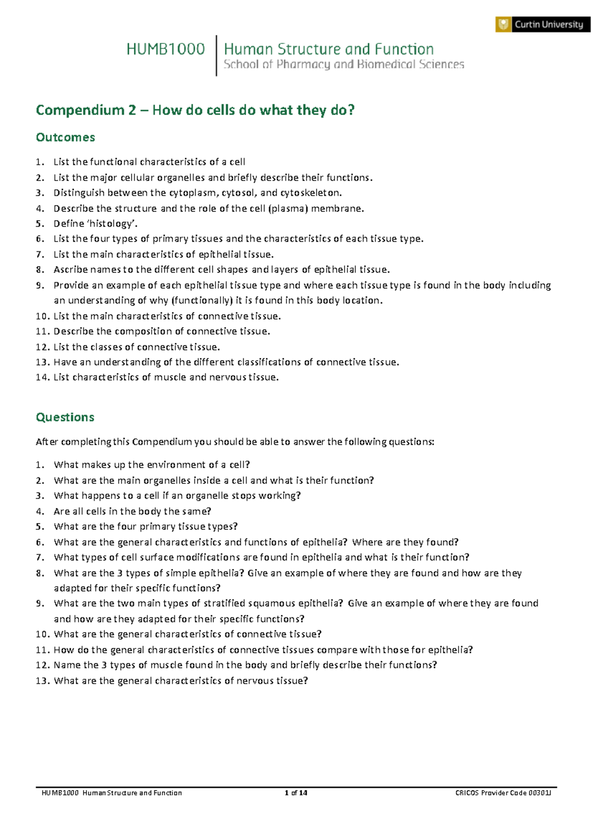 Compendium 3 work - Compendium 2 – How do cells do what they do ...