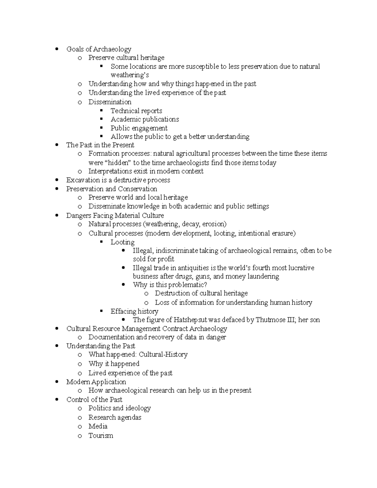 Goals 1:15:19 - Lecture notes 2 - Goals of Archaeology o Preserve ...