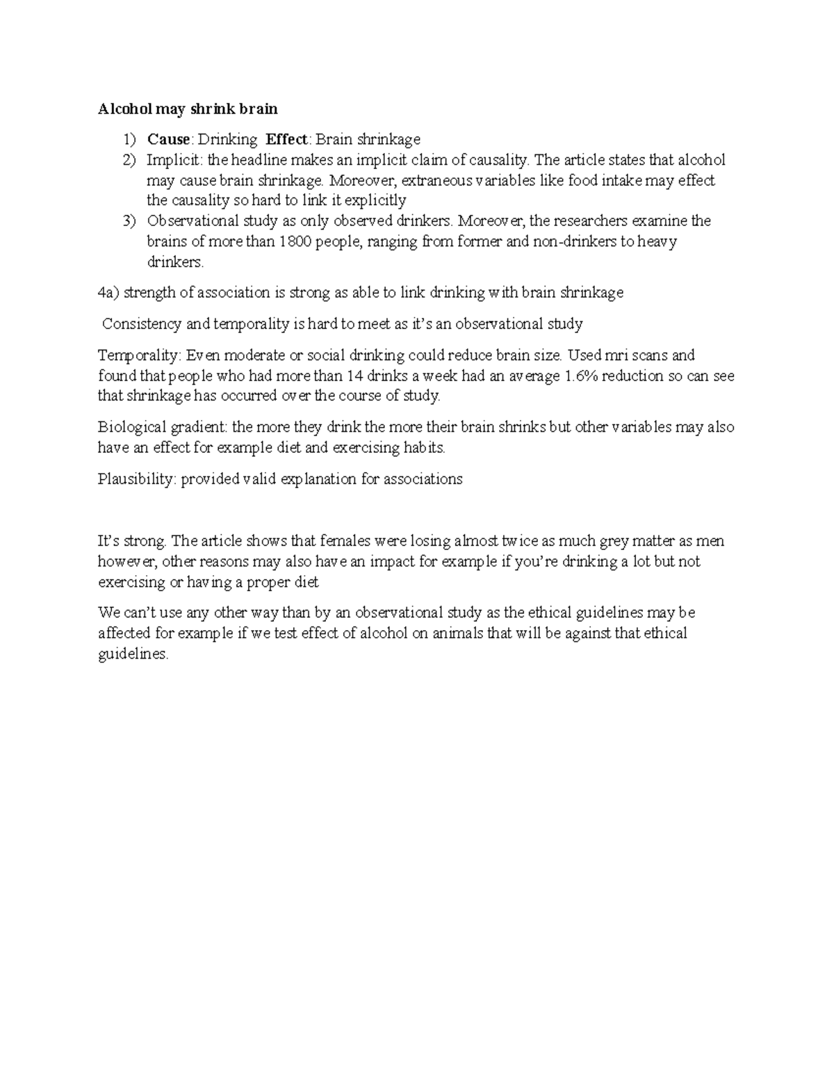 Alcohol may shrink brain - Alcohol may shrink brain Cause : Drinking ...