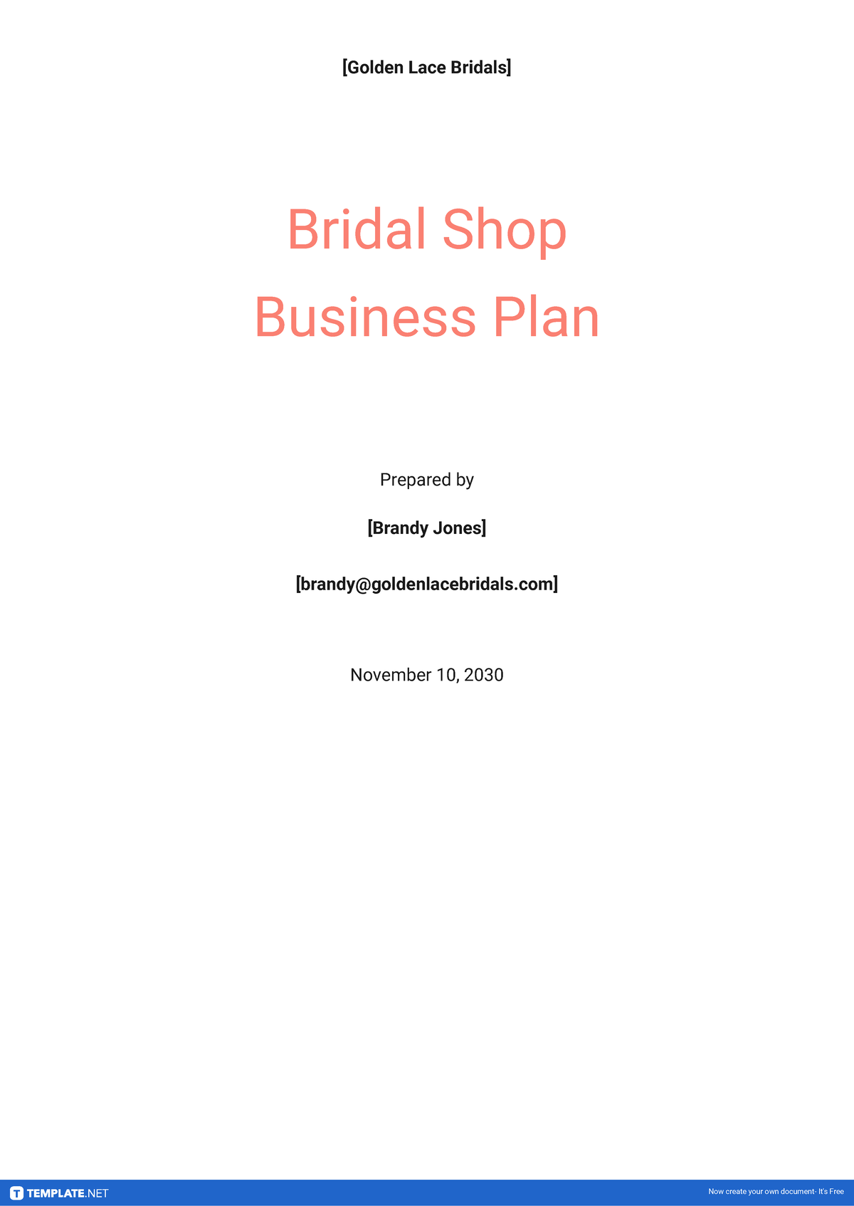 bridal shop business plan uk