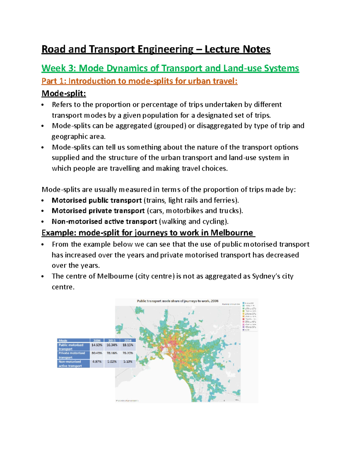 Road and Transport Engineering - Week 3 Lecture Notes - Road and ...