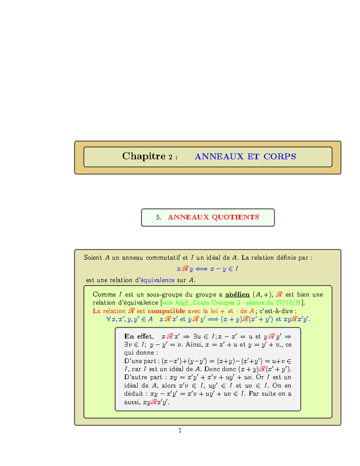 Algèbre 2 - anneaux et corps - Université Cadi Ayyad Année ...
