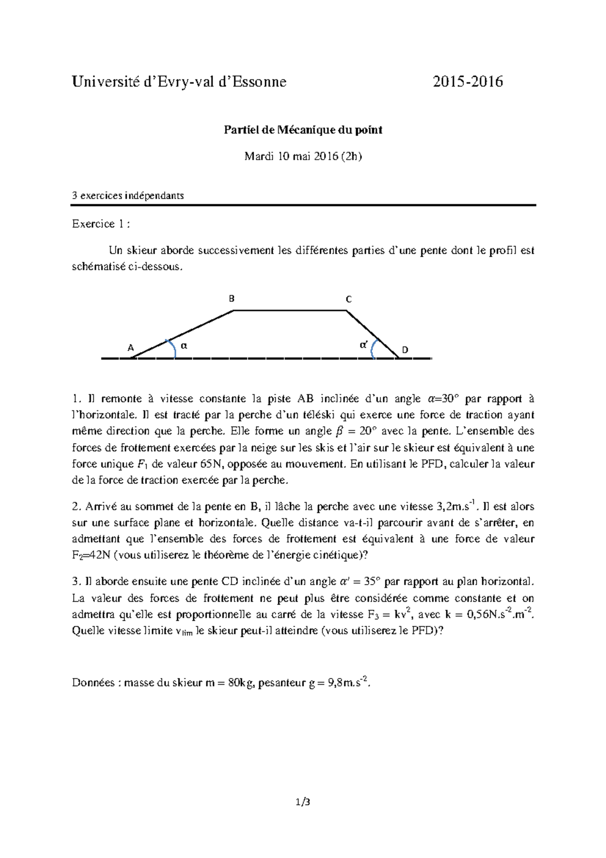 Exercice Physique Skieur Tracté Par Un Remonte Pente