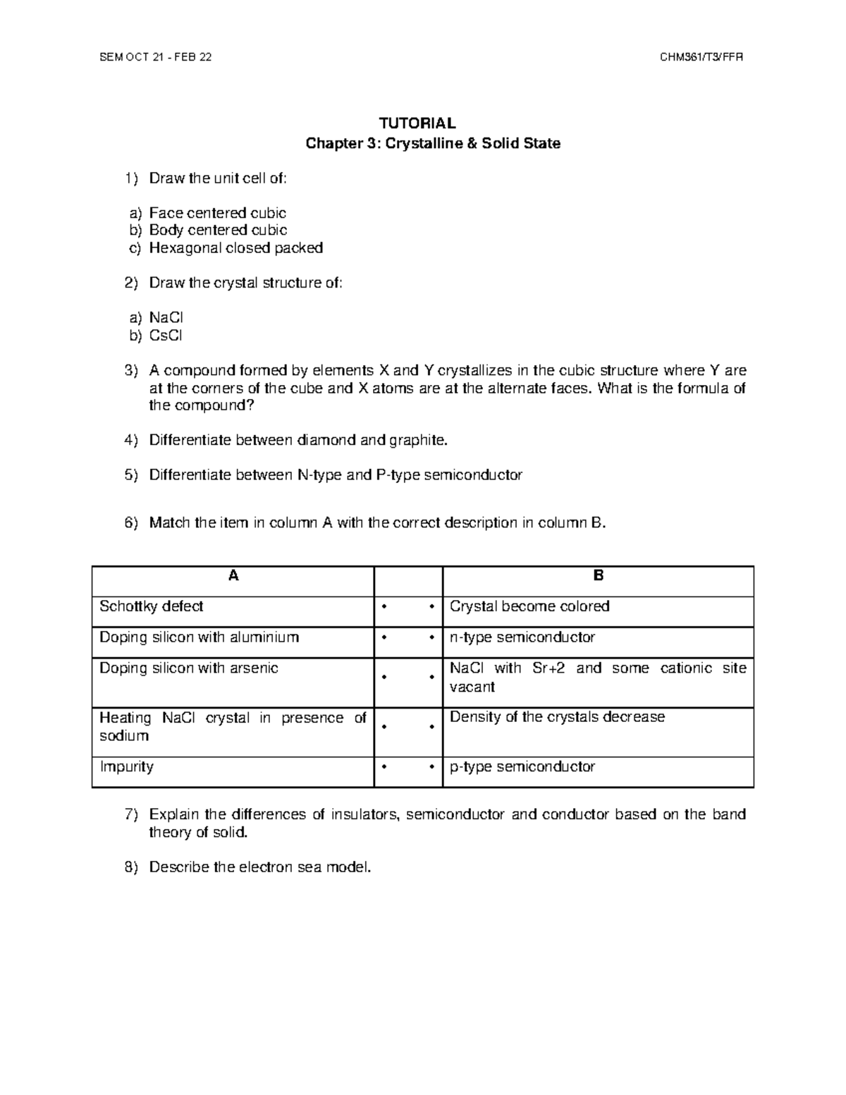 Tutorial 3 - SEM OCT 21 - FEB 22 CHM361/T3/FFR TUTORIAL Chapter 3 ...