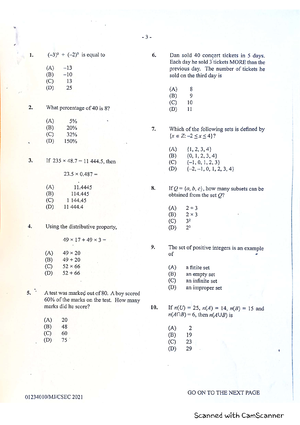 NT2006 Math Std 1 - National Test Paper for Standard 1 - No. TEST ITEMS ...