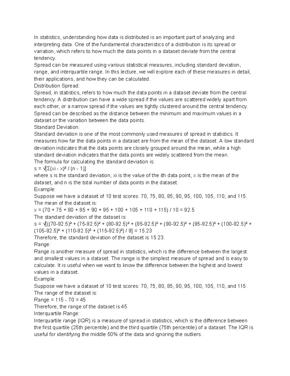 STAT 101 lecyure notes 2 - In statistics, understanding how data is ...