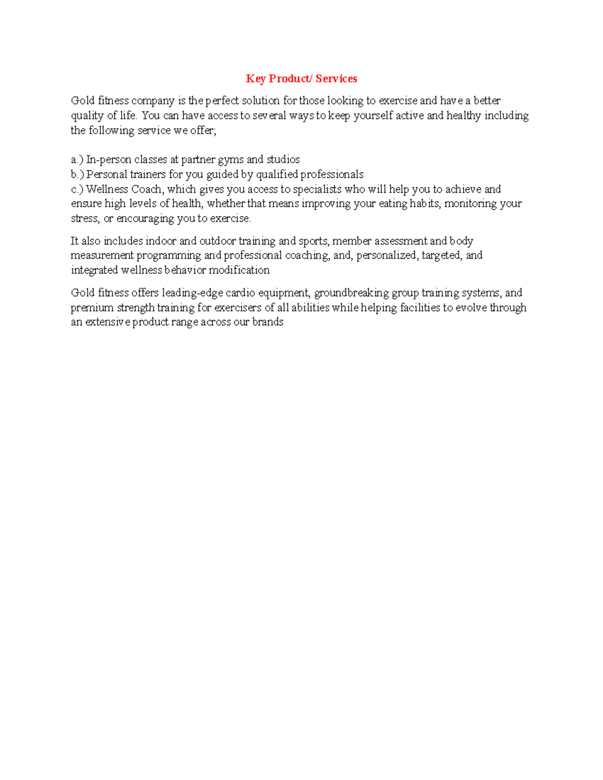 Key Product - Assignment in Advance Communication (Proposal) - Key ...