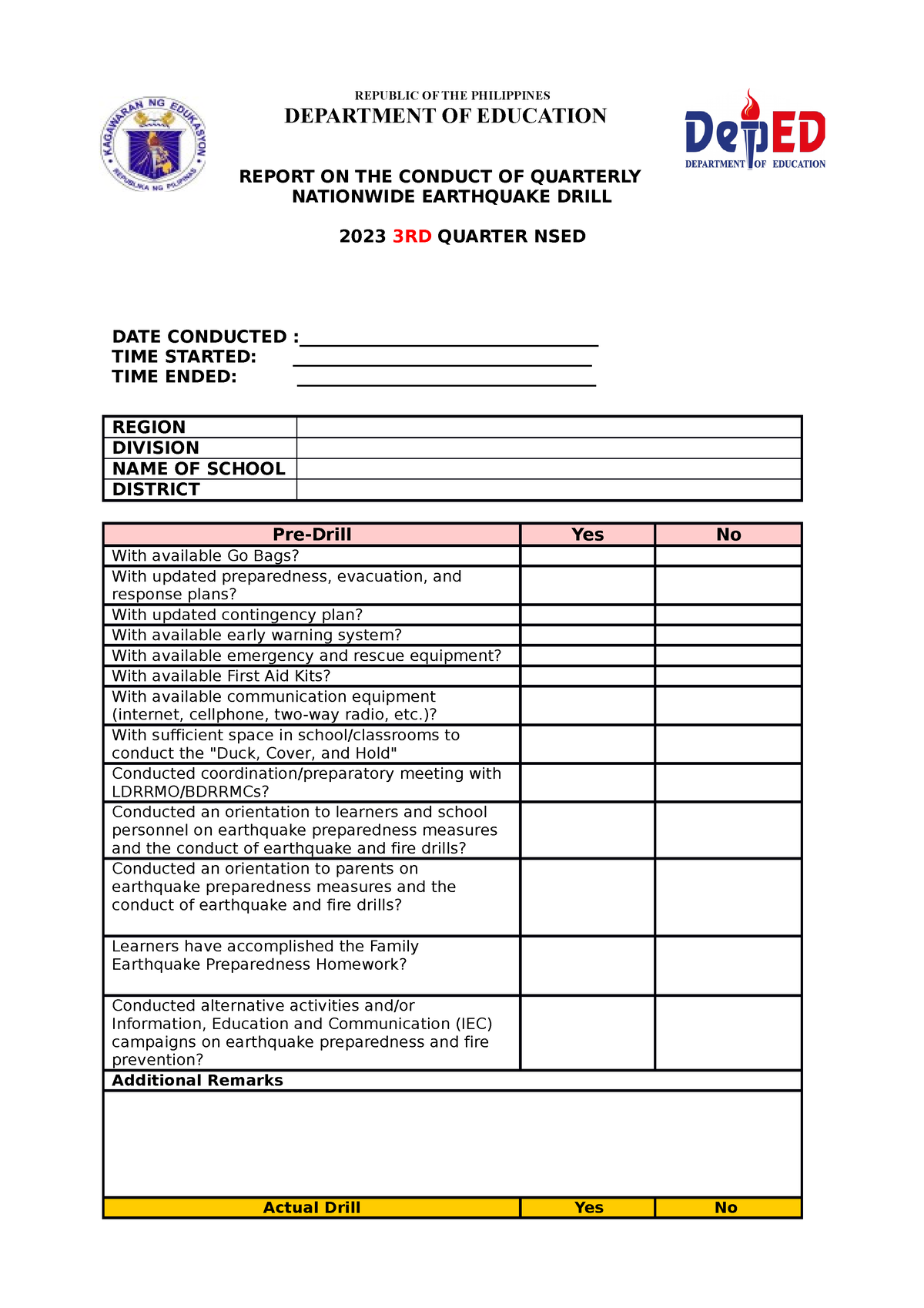 NSED2023-Monitoring-and-Reporting-Template-Annex-B - REPUBLIC OF THE ...