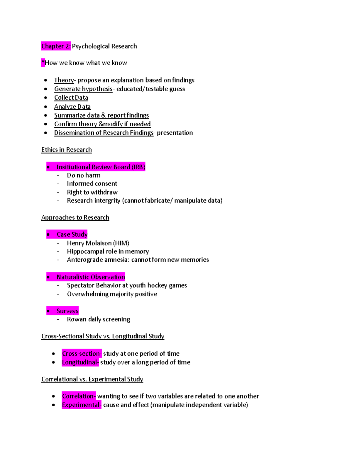 Essentials of Psychology Chapter 2 - Chapter 2: Psychological Research ...