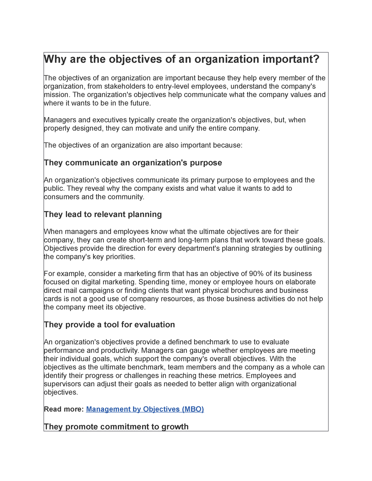 what-are-the-objectives-of-an-organization-important-the-organization