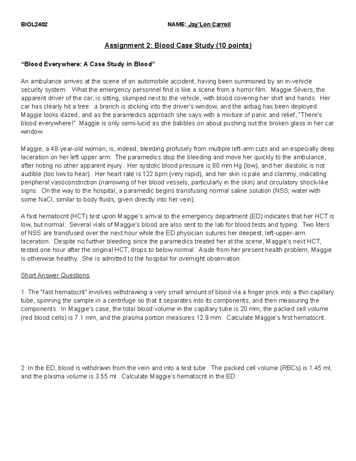 blood genetics case study