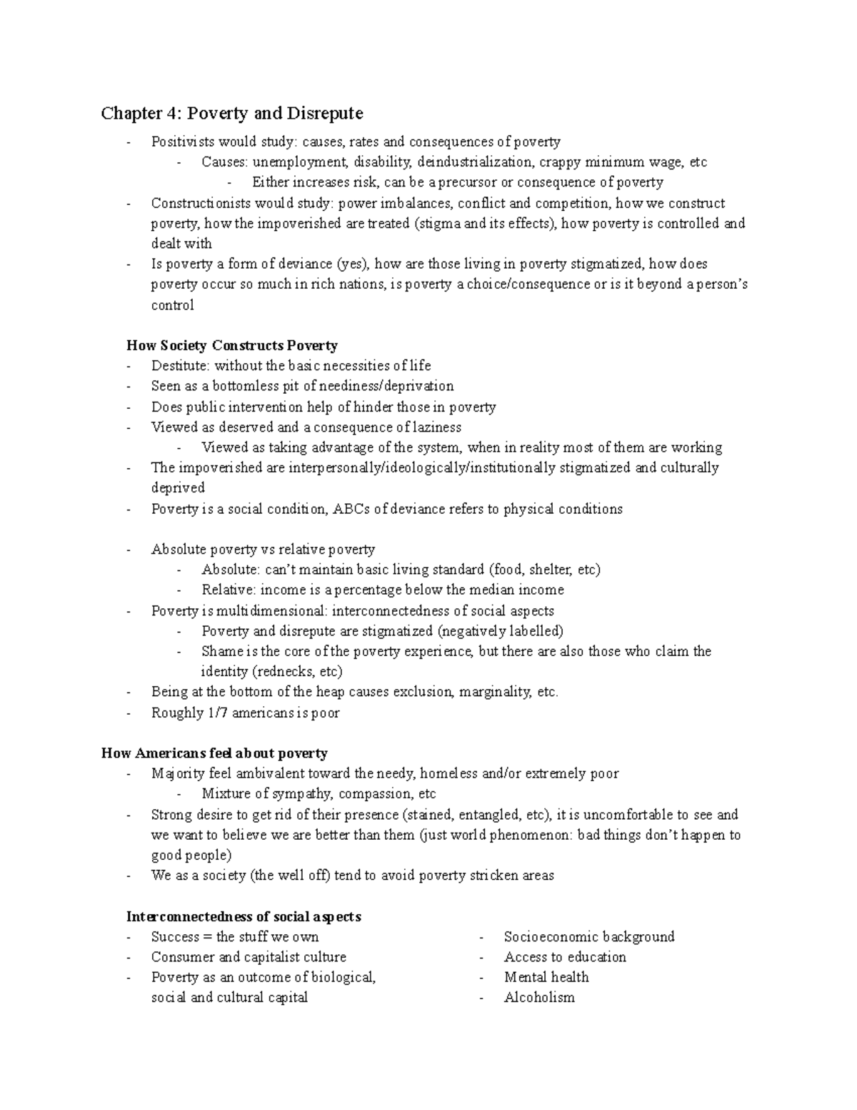 CH 4 Dr Powers Chapter 4 Poverty and Disrepute Positivists would