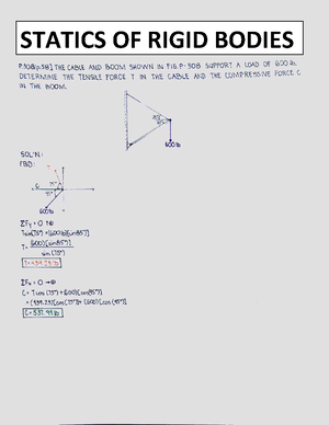 Statics-of-Rigid-Bodies - Statics Of Rigid Bodies Aug 191 Friday) Force ...