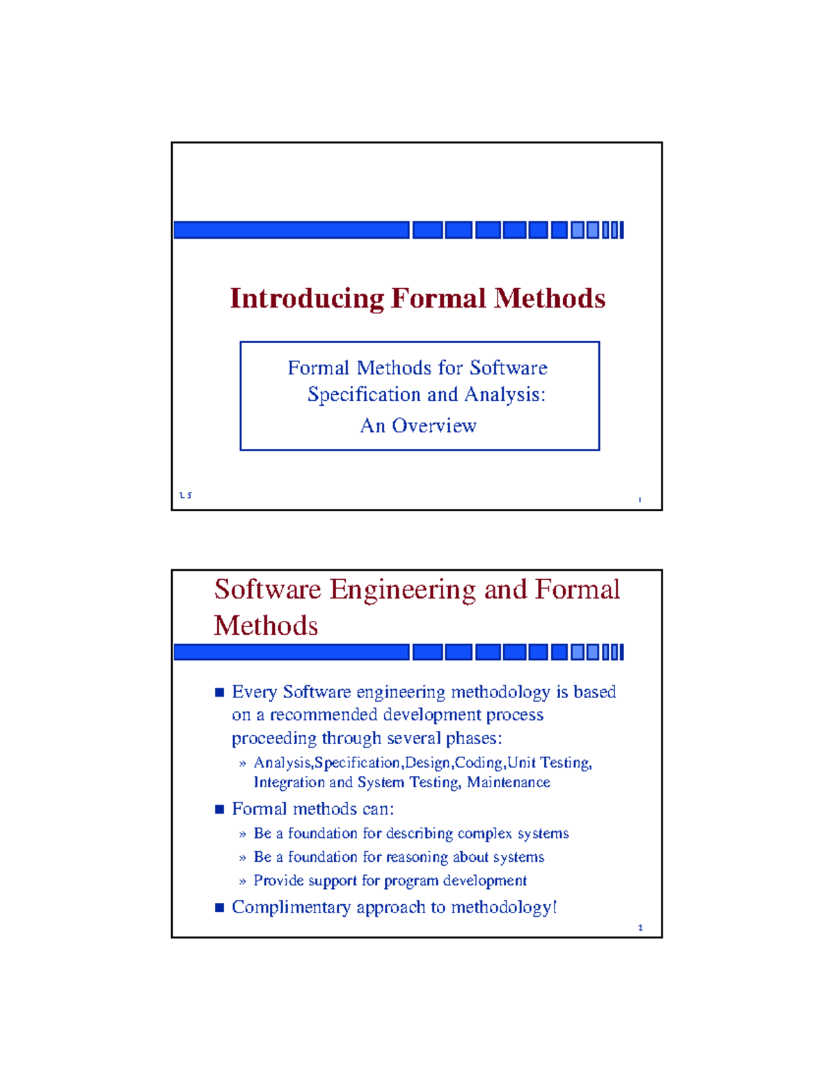 Formal Methods - Am in need of MCQ on this course - 1 Introducing ...