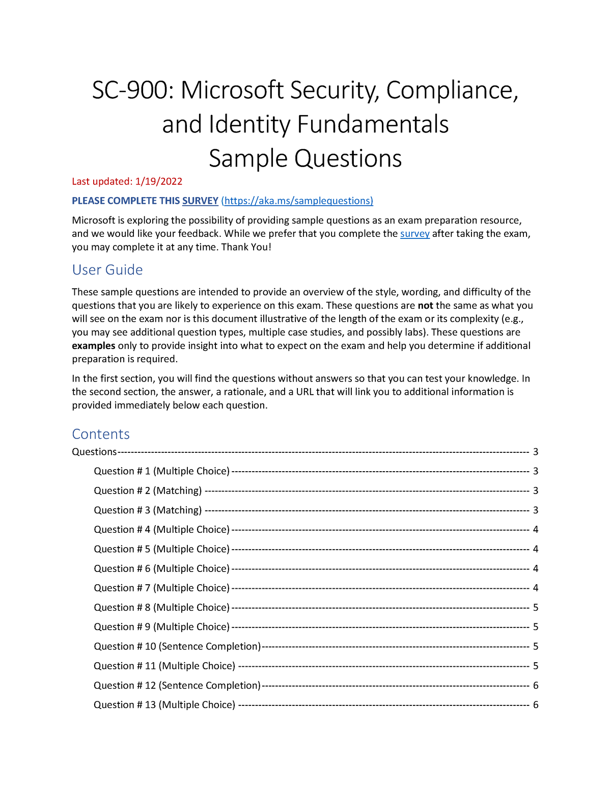 Latest SC-900 Study Plan