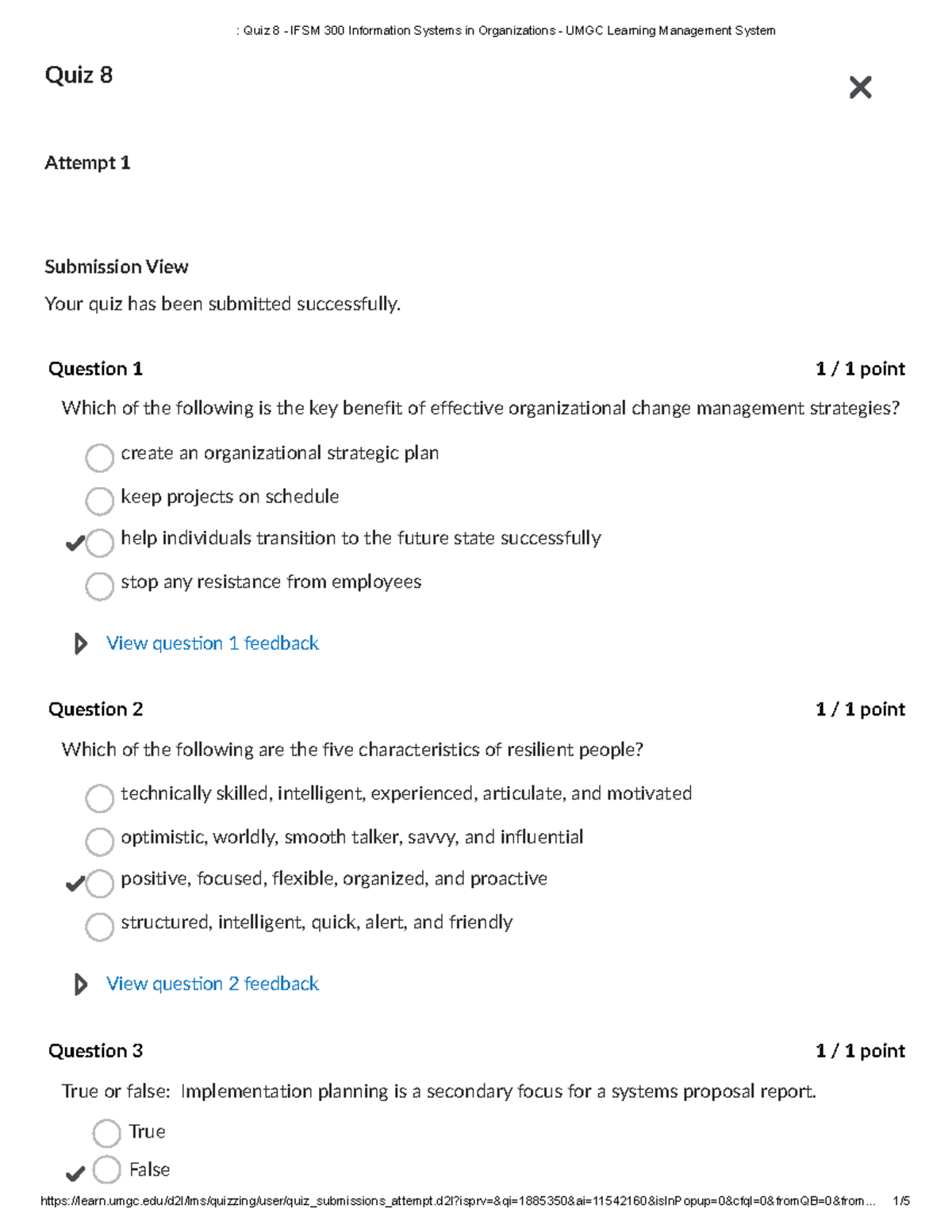 Quiz 8 - IFSM 300 Information Systems In Organizations - UMGC Learning ...