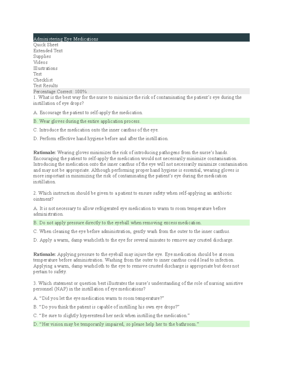 Administering Eye Medications - Encourage the patient to self-apply the ...