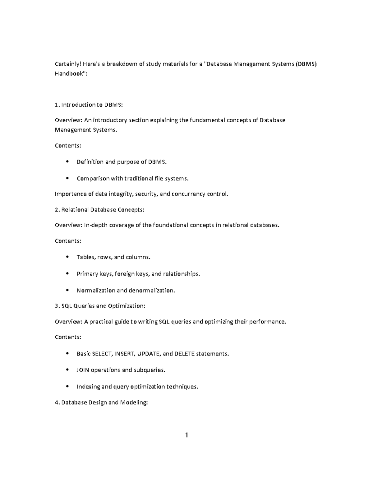 Computer science materials 3 - Certainly! Here's a breakdown of study ...