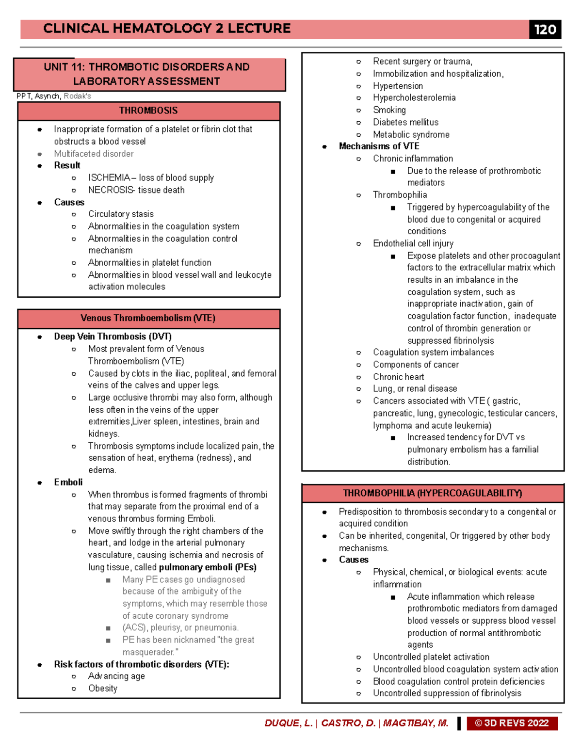 Unit 11 Thrombotic Disorders And Laboratory Assessment 1 Pdf - UNIT 11 ...