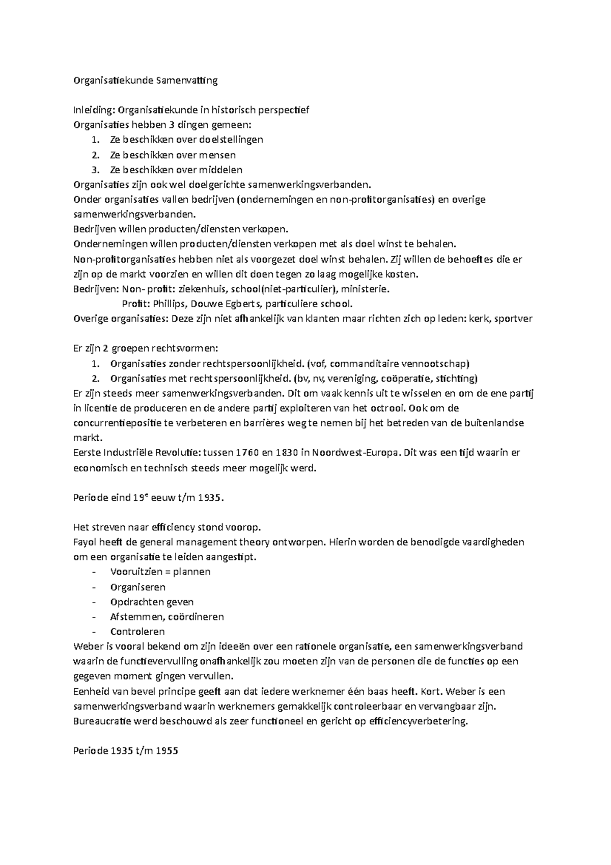 Organisatiekunde Samenvatting - Organisatiekunde Samenvatting Inleiding ...