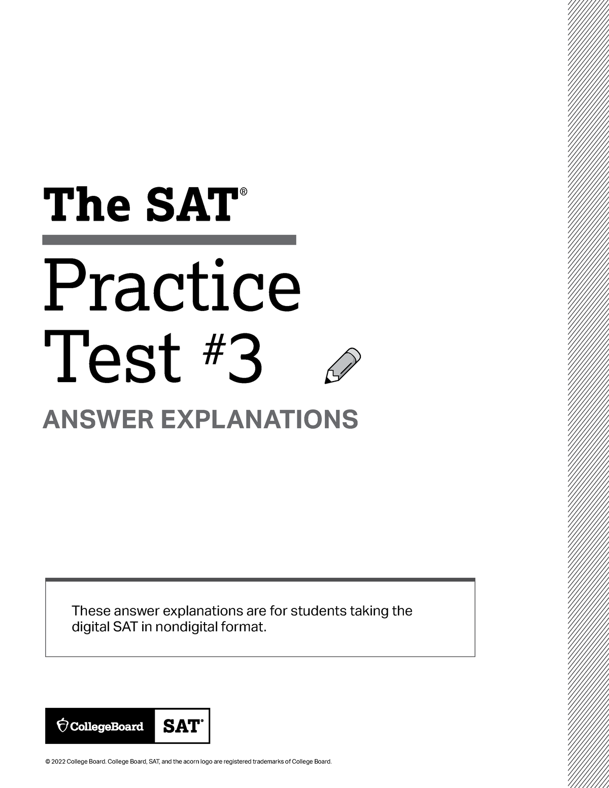 Sat Practice Test 3 Answers Digital The SAT Practice Test 3