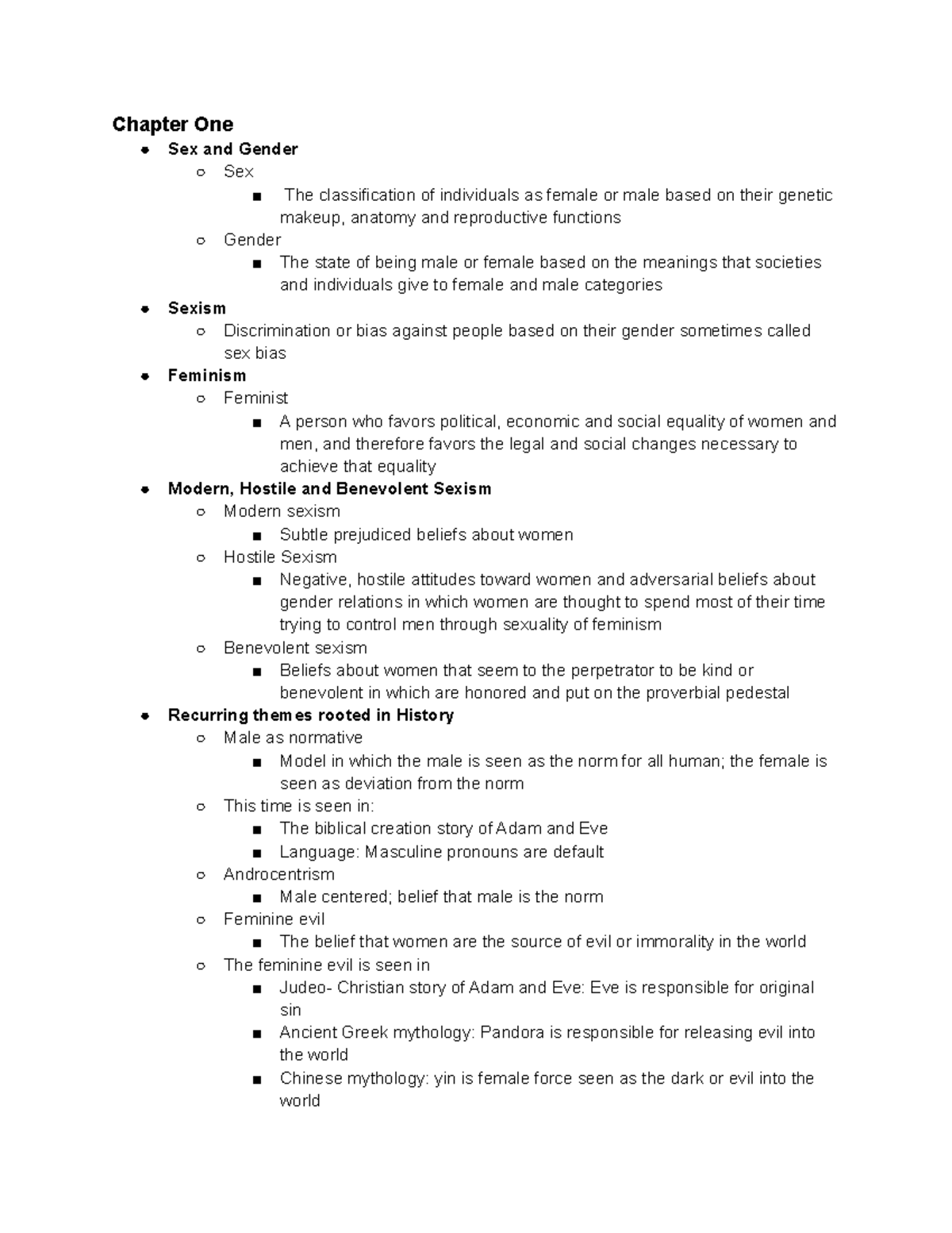 Chapter One Psy Women Dr Ms First Week Of Her Course Lecture Notes Chapter One Sex And