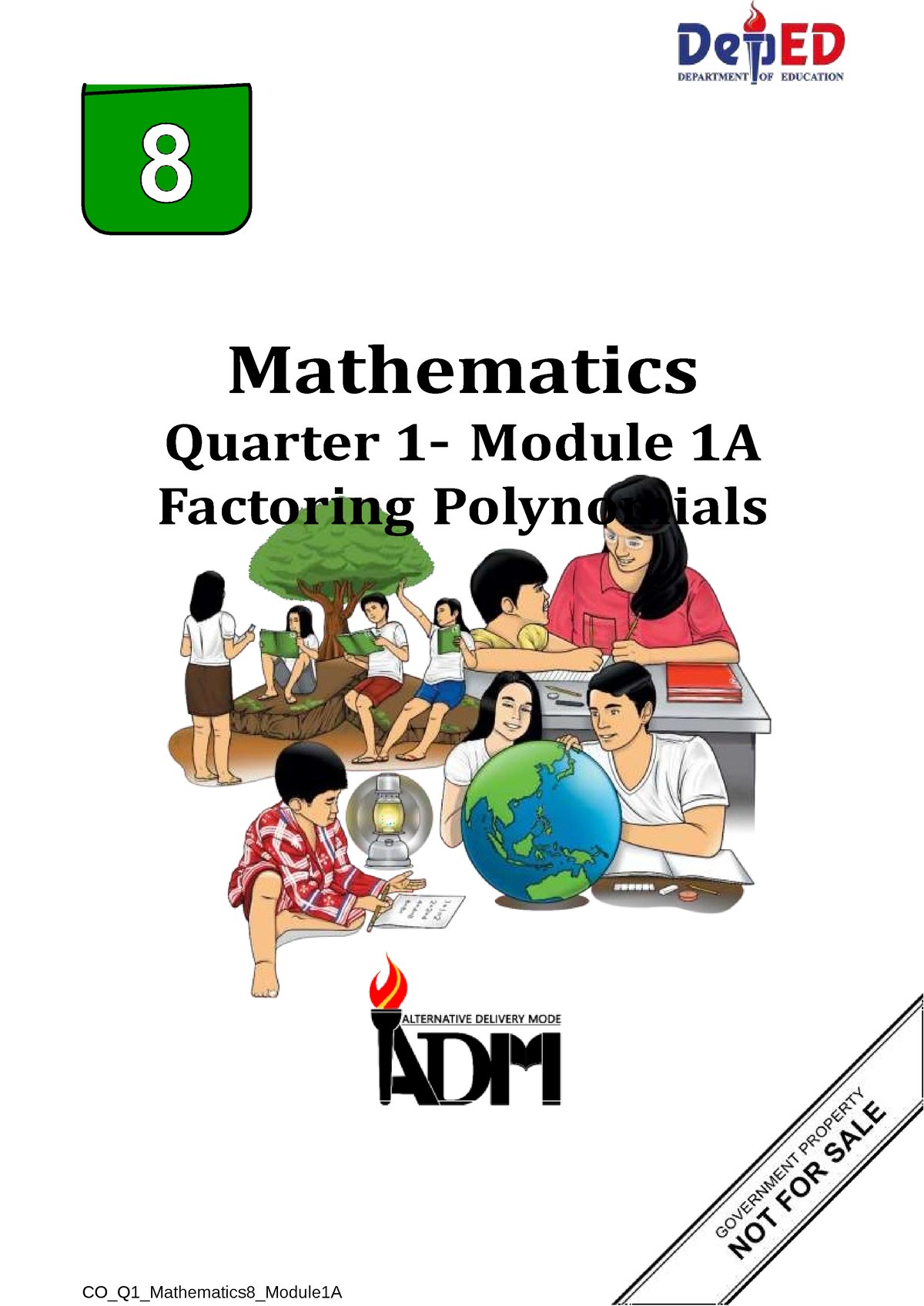 Math8 Q1 Mod1a Factoring-polynomials V2 - Mathematics Quarter 1– Module ...