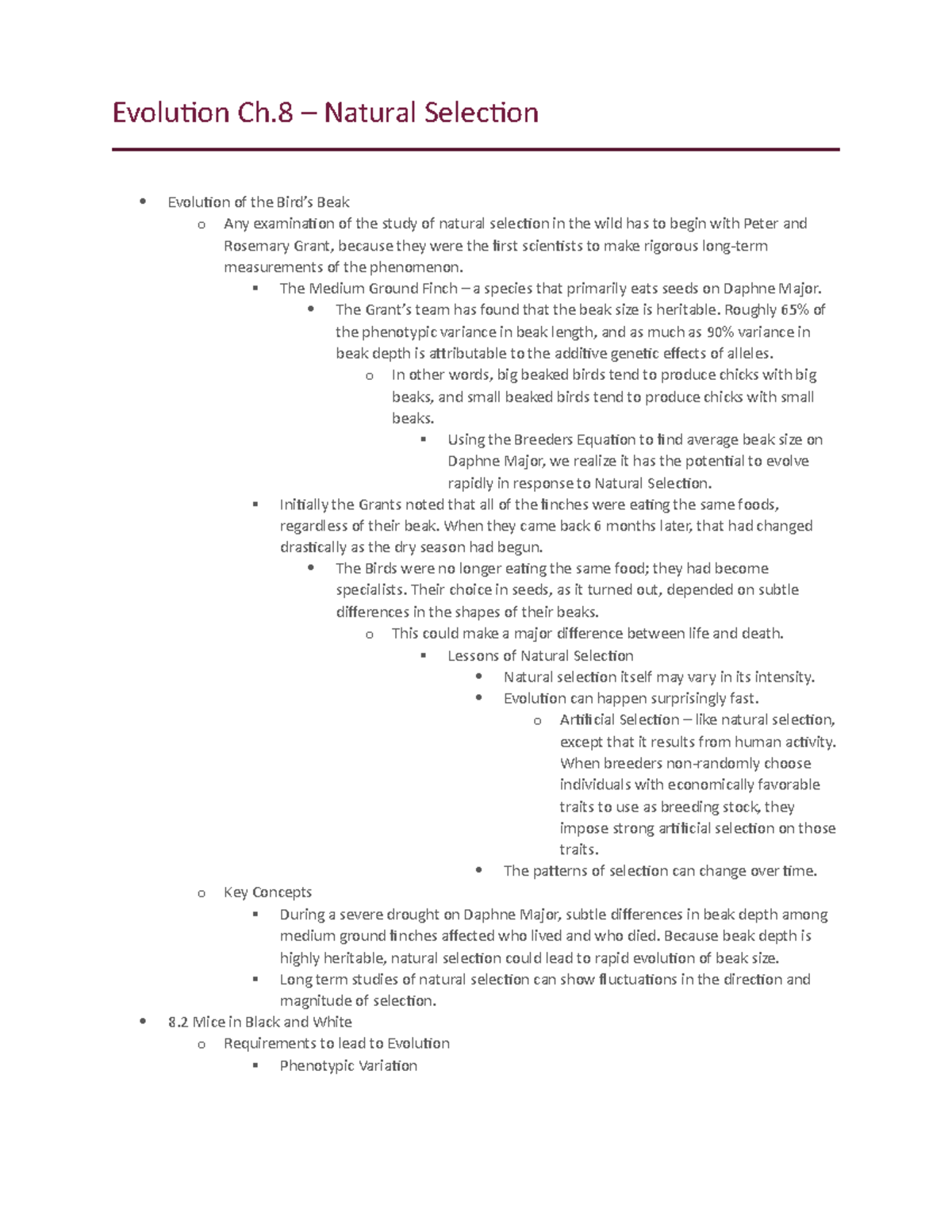 evolution-ch8-harris-chapter-summaries-evolution-ch-natural