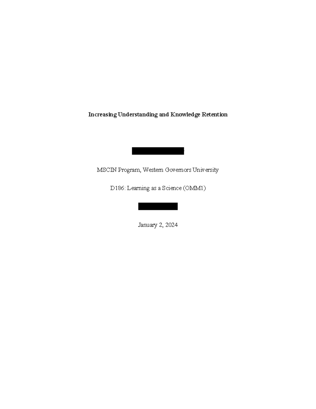 PASSED: D186 Task 3 Increasing Understanding and Knowledge Retention ...