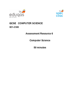 S21-C500QS-Assessment Resource 1 - Assessment Resource 1 50 minutes ...