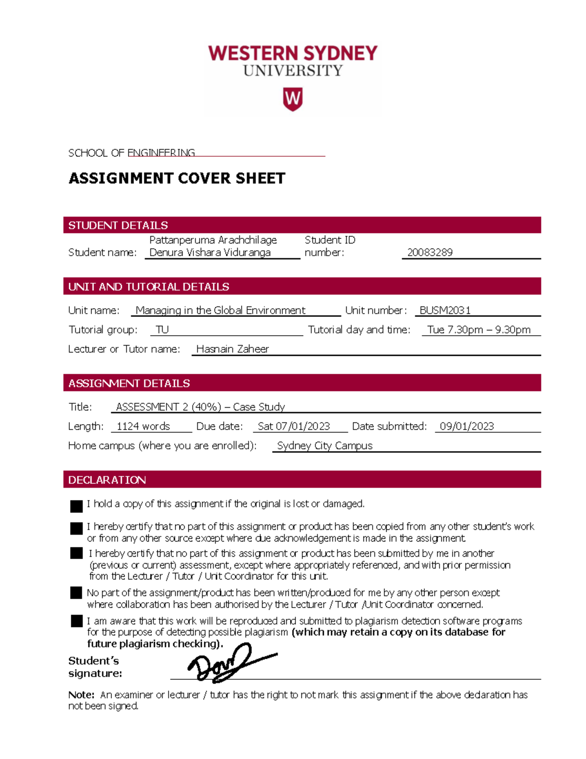 university case study assessment