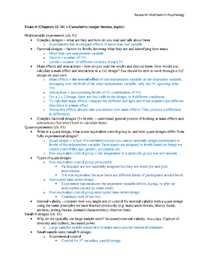 Research methods Exam 3 study guide - Research Methods in Psychology ...