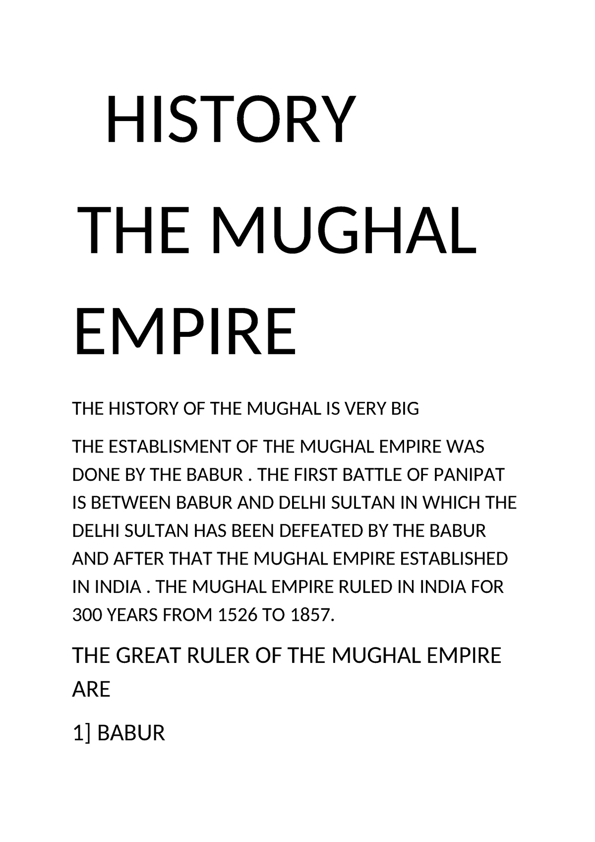 THE Mughal Empire - HISTORY THE MUGHAL EMPIRE THE HISTORY OF THE MUGHAL ...