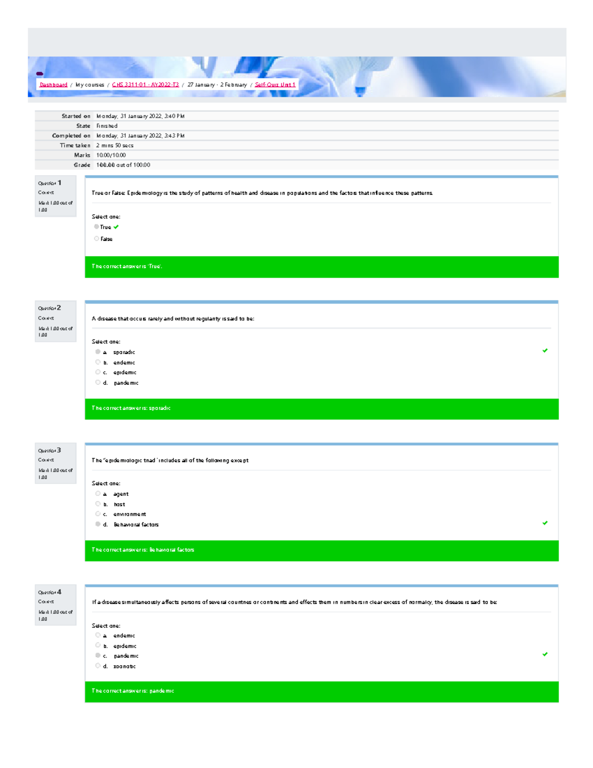 Self-Quiz Unit 1 Attempt Review 2 - Question 1 Correct Mark 1 Out Of 1 ...