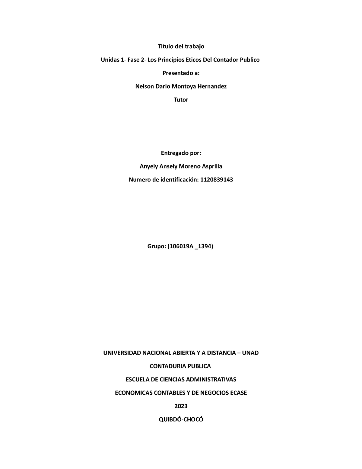 Trabajo 2 Anyely Moreno Titulo Del Trabajo Unidas 1 Fase 2 Los