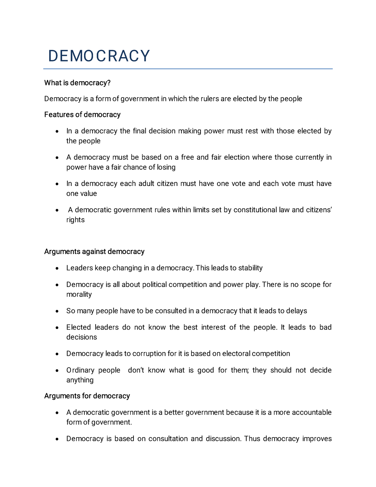 essay on democracy upsc