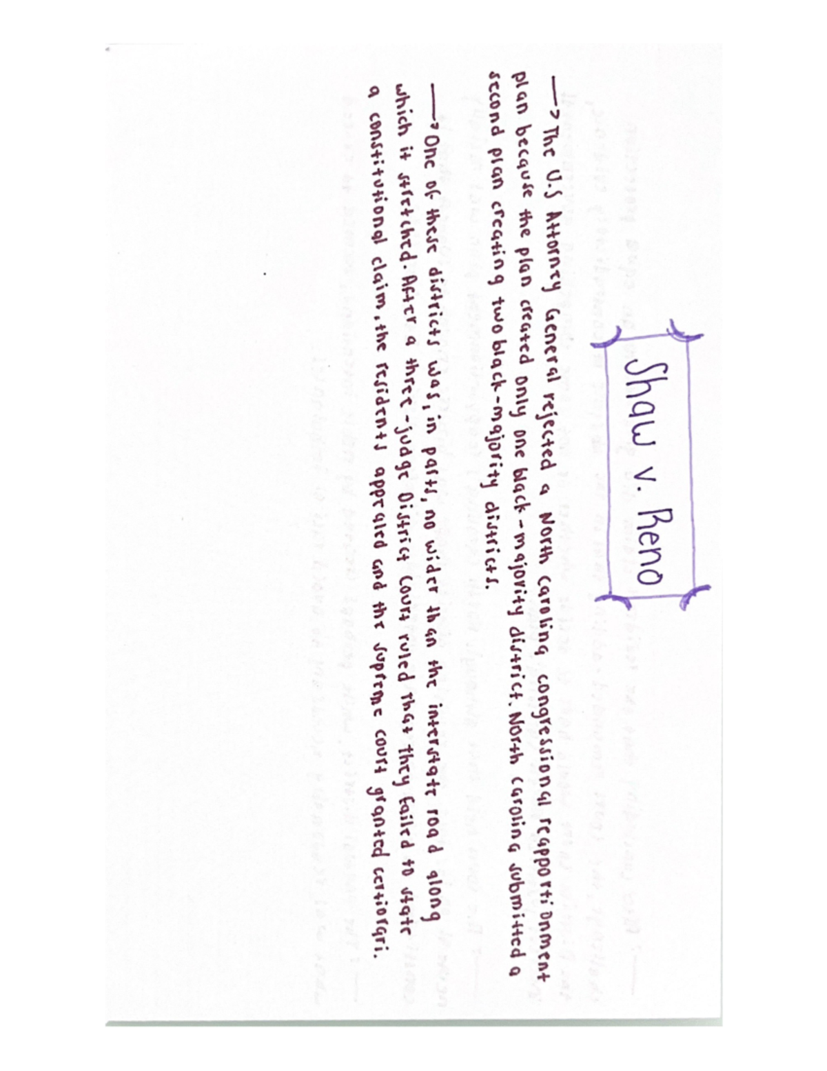 Shaw v. Reno class notes POS2041 Studocu