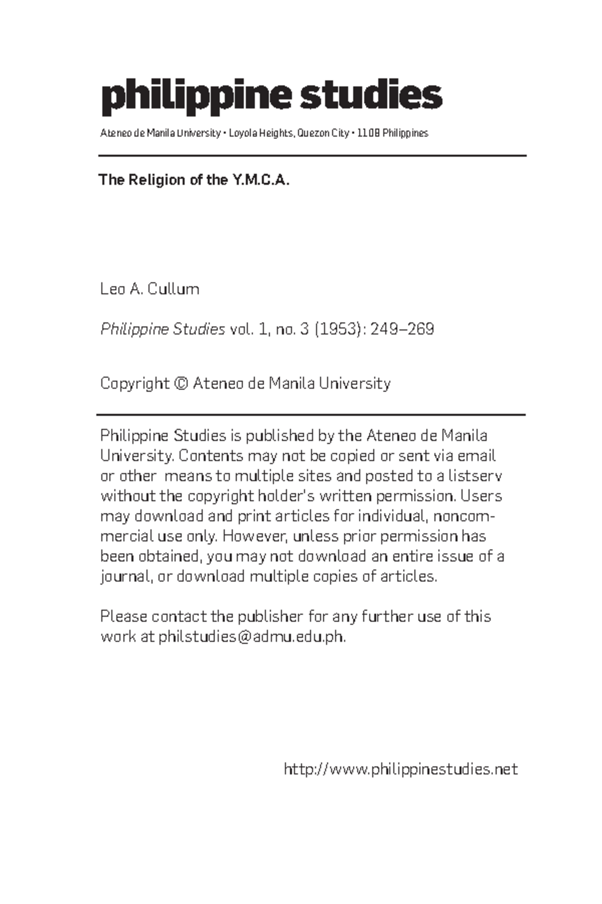 Vol. 1 No. 3-4 - Readings In Philippine History - Philippine Studies ...