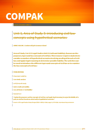 Unit 1 Legal Studies Notes - Jess Allen LEGAL STUDIES NOTES UNIT 1 ...