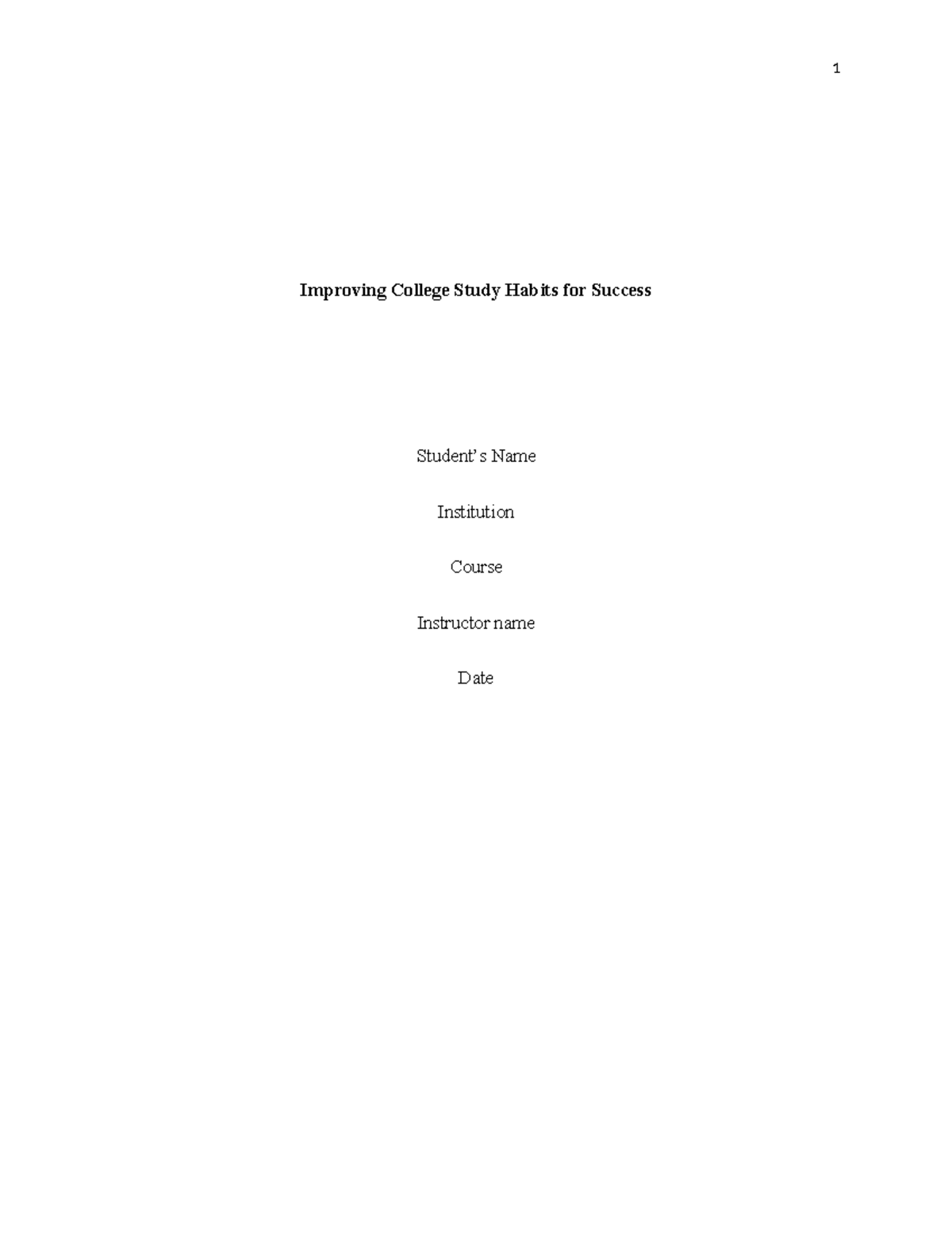 Improving College Study Habits For Success Improving College Study Improving College Study Habits For Success Improving College Study