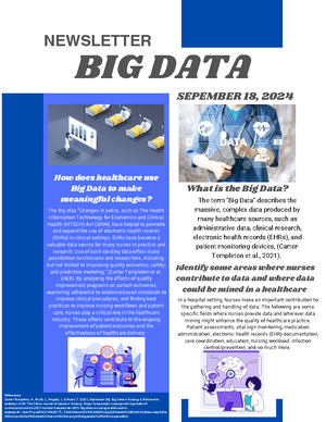 Big Data Newsletter - Discussion board assignment - B i g D a t a In ...