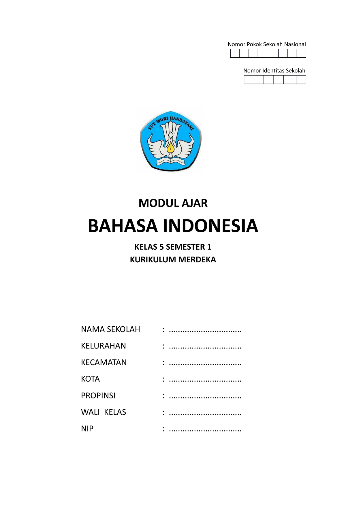 01. Modul Ajar B. Indo Kelas 5 Semester 1 - Nomor Pokok Sekolah ...