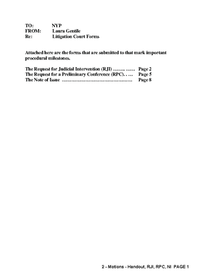 Handout - Complaint and Answer - Litigation Documents SUPREME COURT OF ...