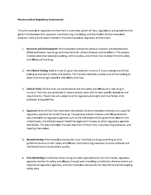 Anthracene - Pharmaceutical Regulatory Environment - Studocu