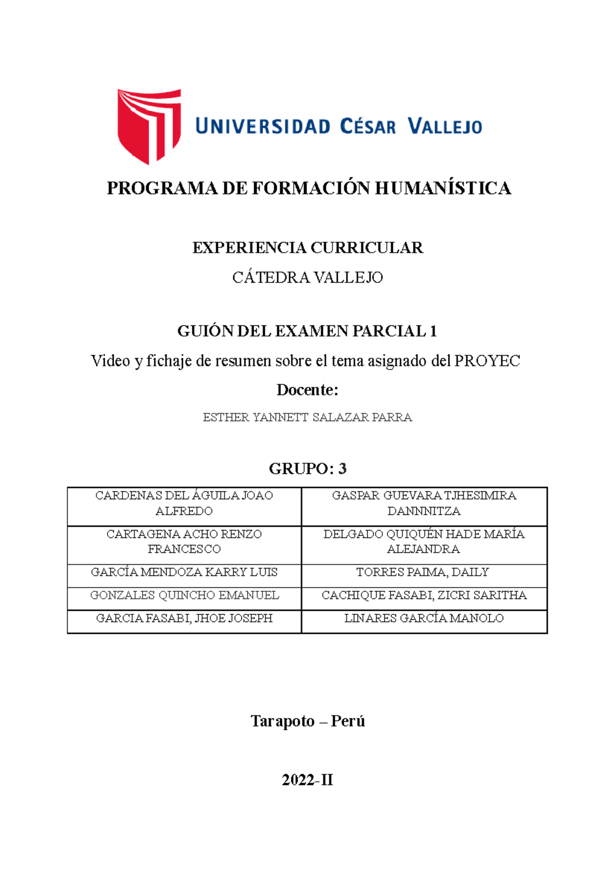 Guion PARA EL Examen Parcial DE Cátedra Vallejo- Sesión 4 - PROGRAMA DE ...