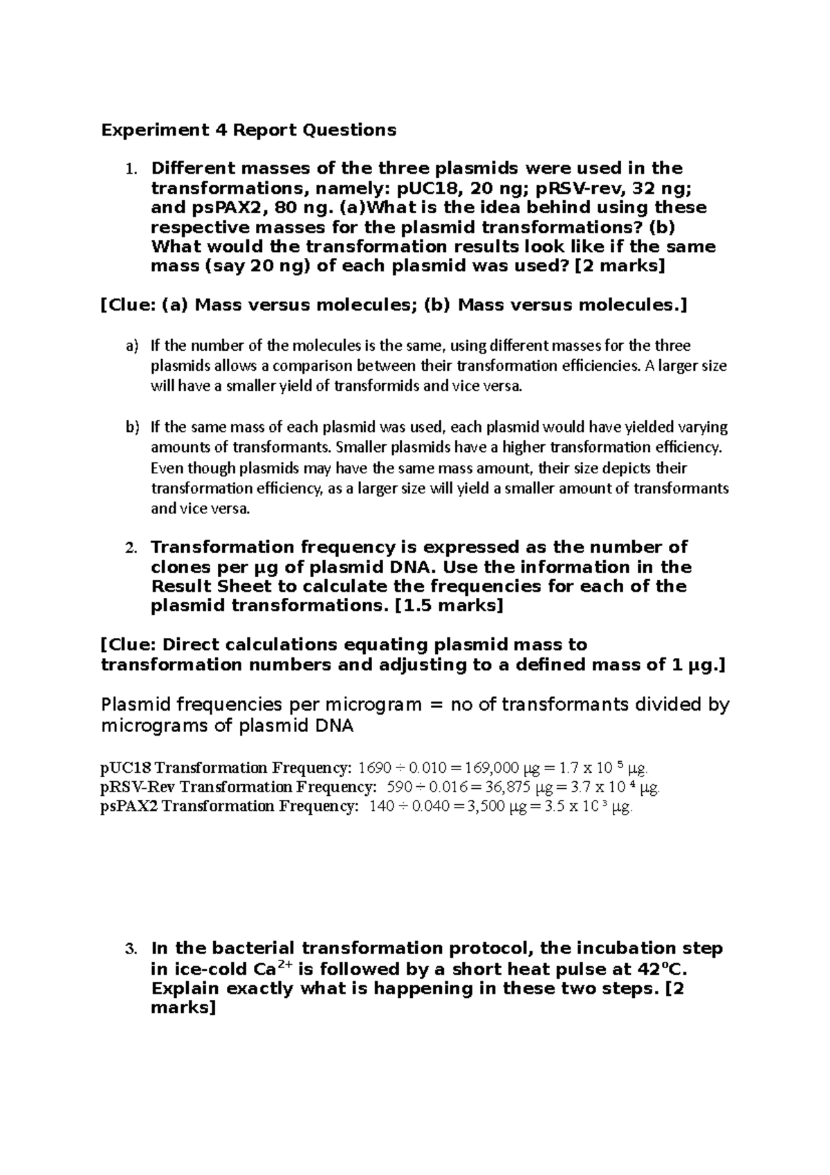 biology coursework experiment 4