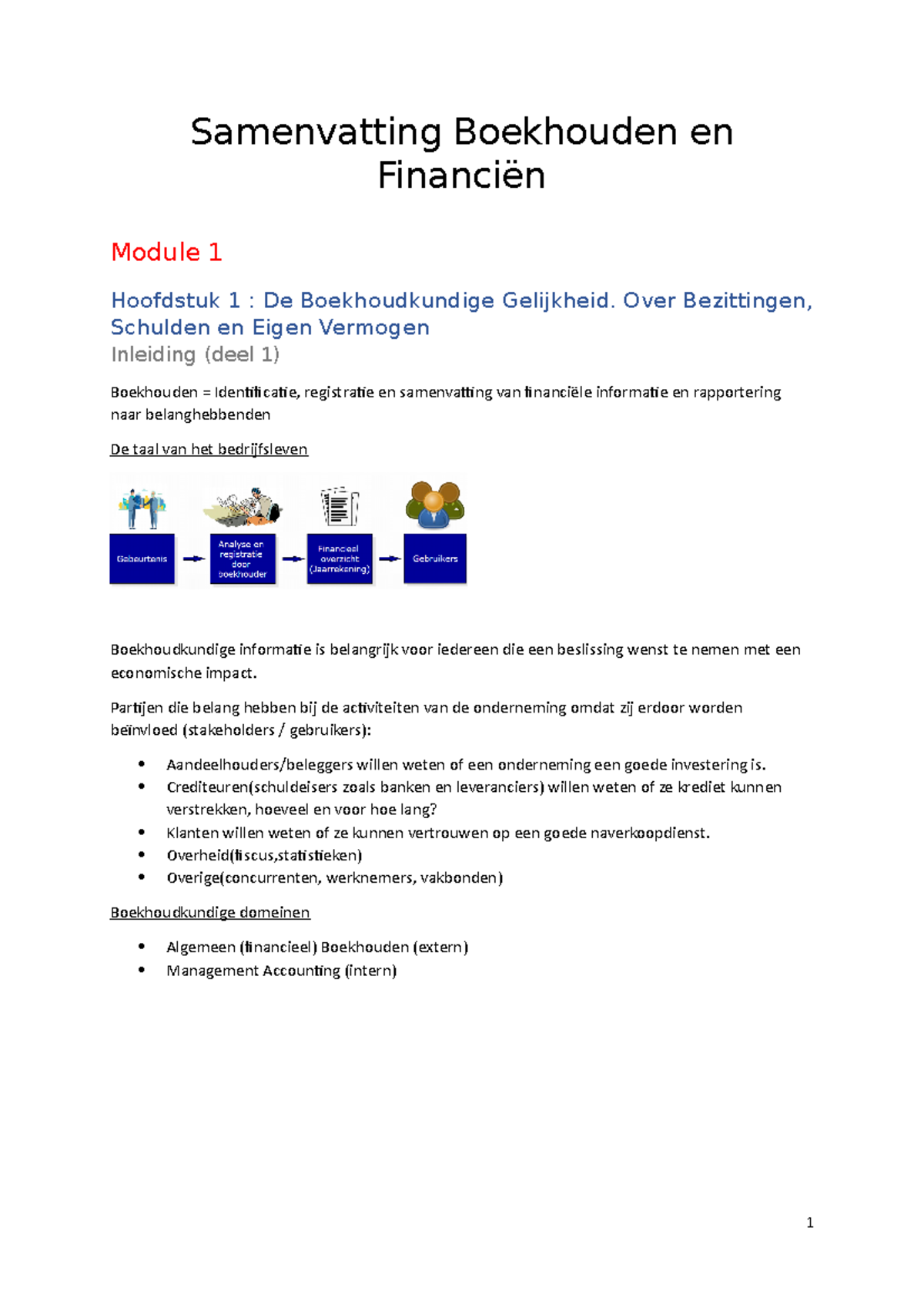 Samenvatting Boekhouden En Financiën - Samenvatting Boekhouden En ...