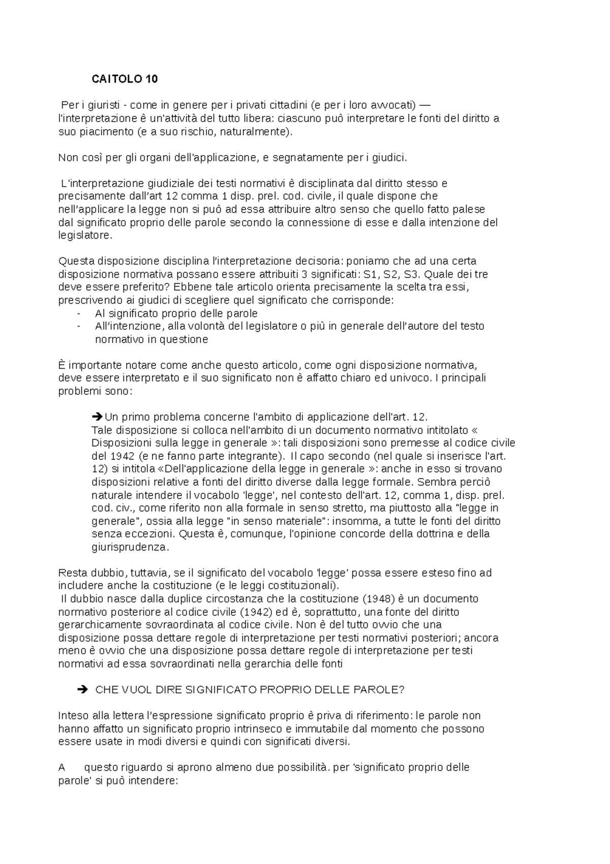 articolo 12 comma 1 disposizioni preliminari codice civile CAITOLO 10 Per i giuristi come in