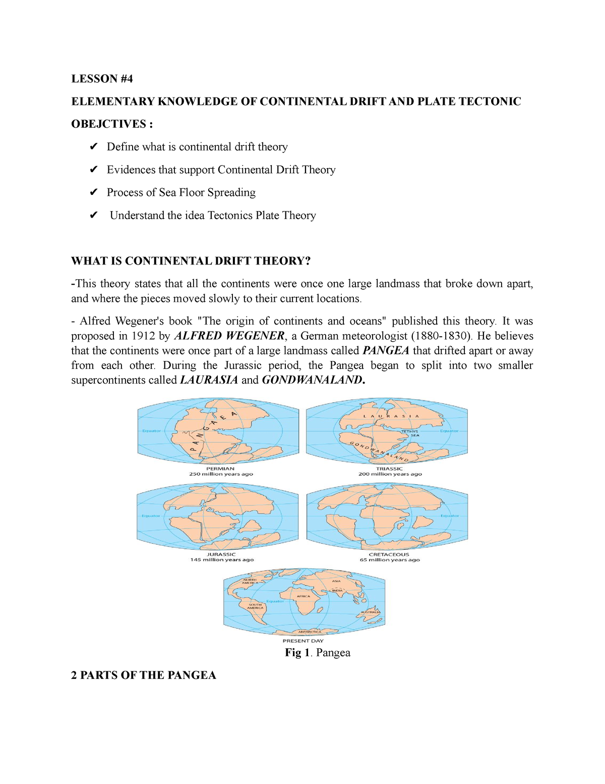 Geology- Summary- Report - LESSON ELEMENTARY KNOWLEDGE OF CONTINENTAL ...